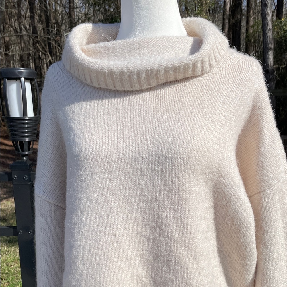 Dear John Cozy Cream Oversized Turtleneck Sweater - Picture 3 of 10